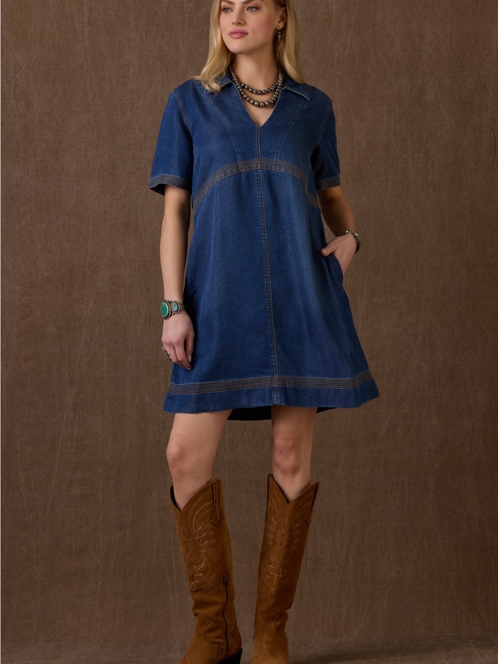 Double D Ranch Indigo Blue Denim Mini Dress